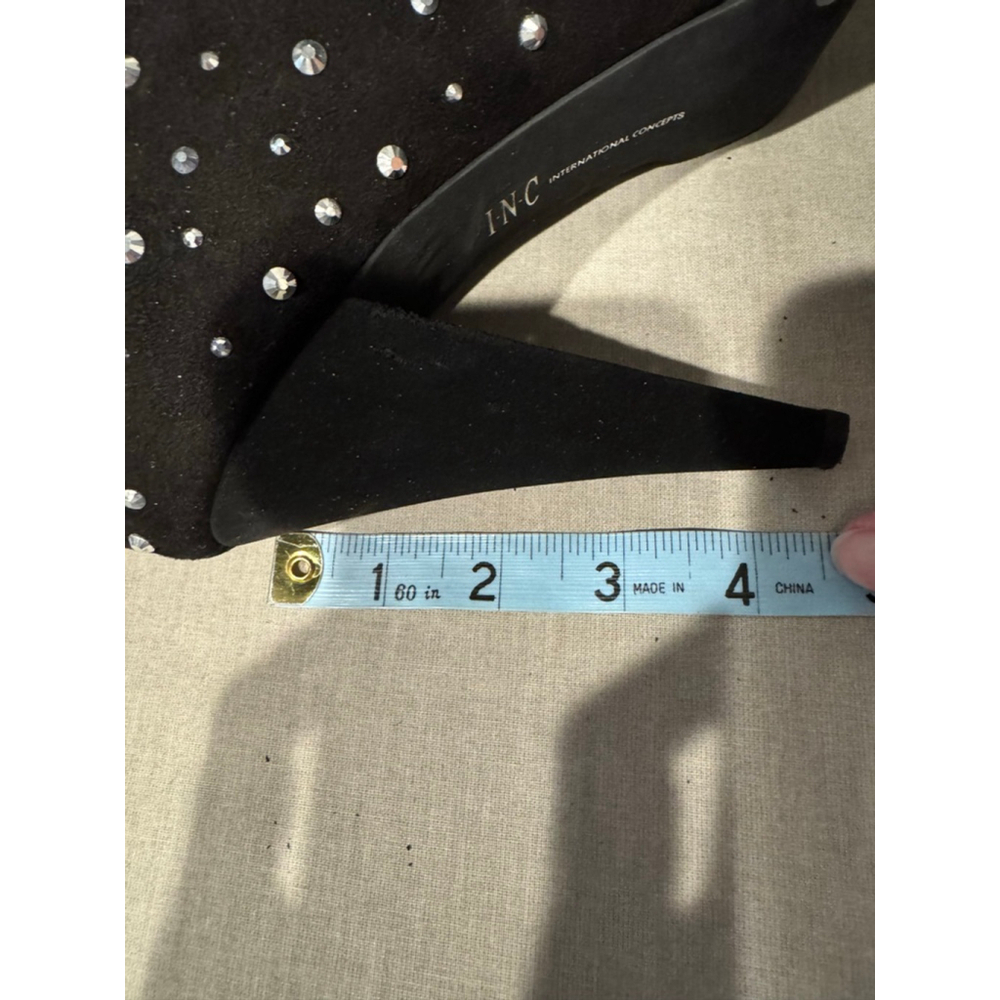 Women's INC Black rhinestone Studded Ankle Boots Booties Size 10 - Picture 11 of 12